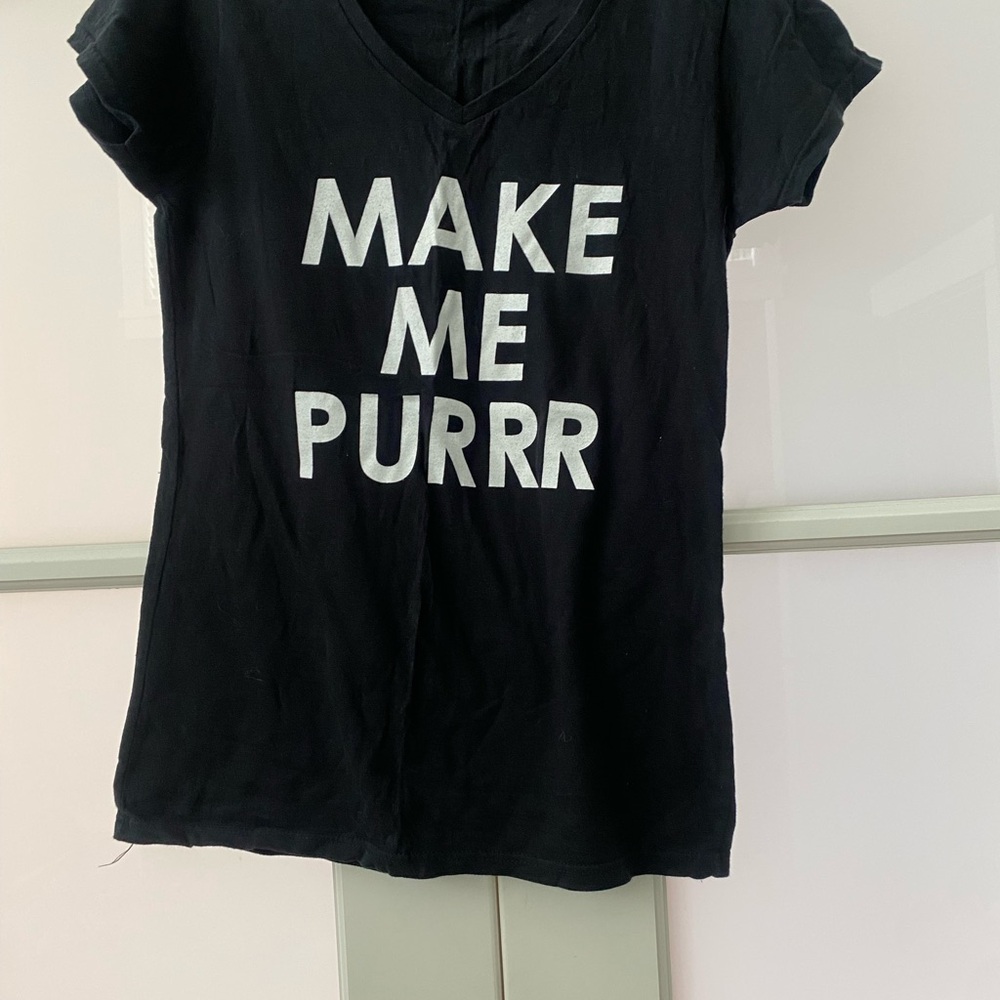 Black Graphic Tee with White Text